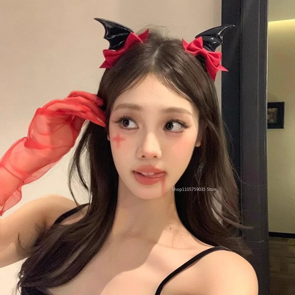 Cosplay Bat Prop - دبابيس شعر على شكل قرون شيطان