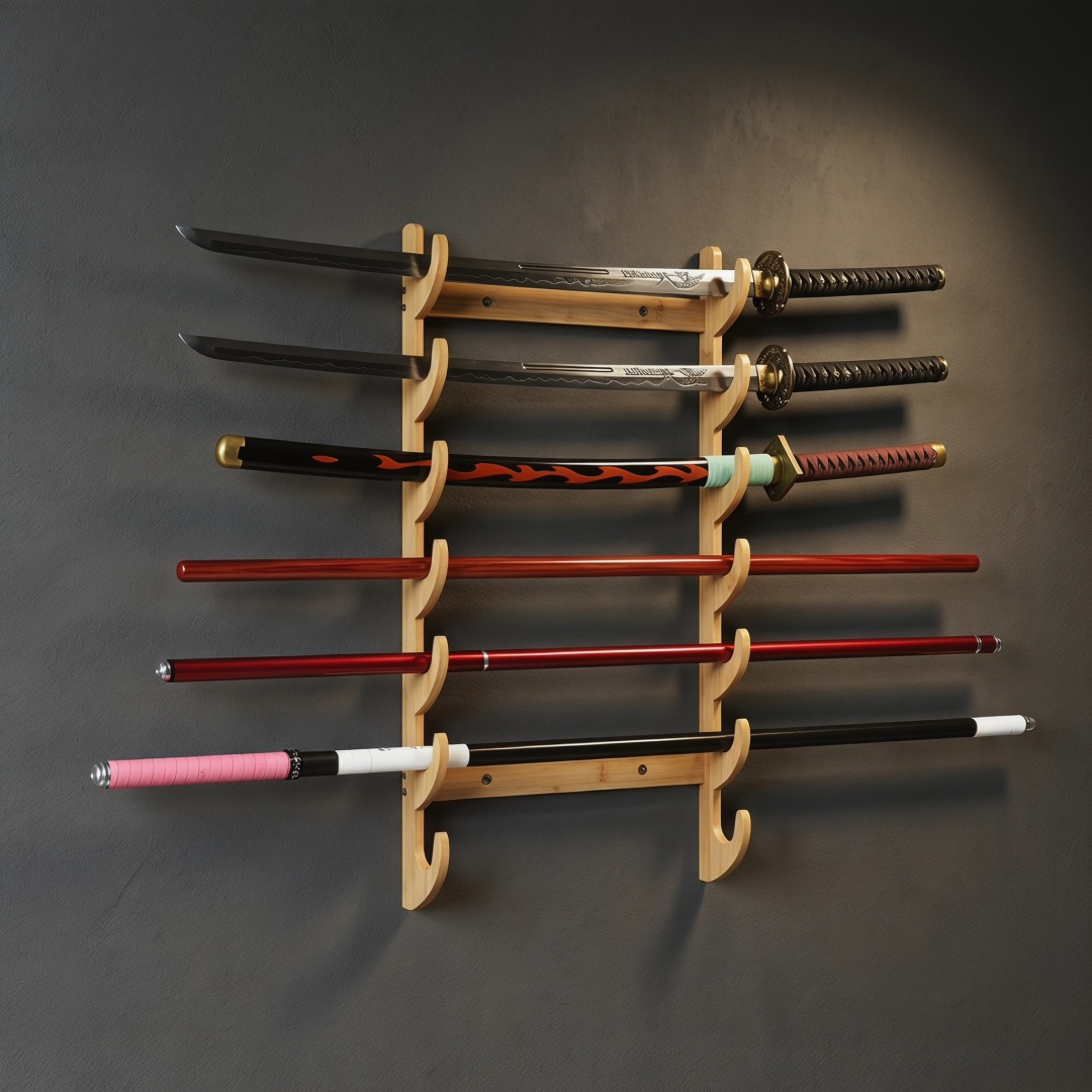 حامل سيف خشبي بـ 1-8 طبقات، حا - مراجعة Cosplay Prop Display وسعره