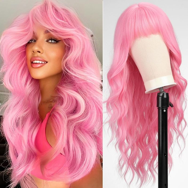 باروكة شعر طويل مستقيم مع غرة  - مراجعة Wig Fiber Net وسعره