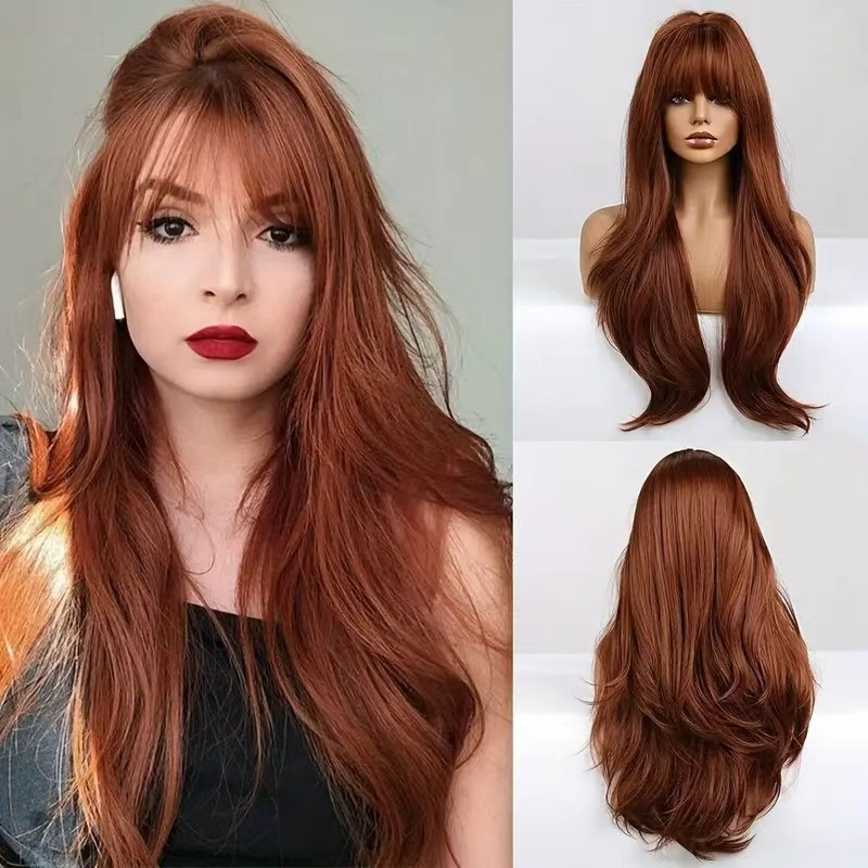 باروكة شعر طويل مستقيم مع غرة  - مراجعة Wig Fiber Net وسعره
