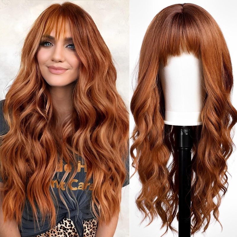باروكة شعر طويل مستقيم مع غرة  - مراجعة Wig Fiber Net وسعره